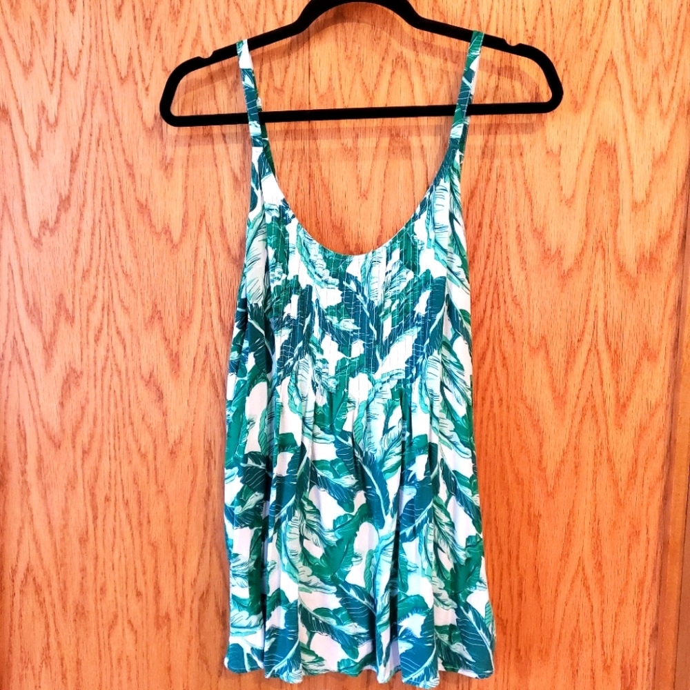 Old Navy Tropical Palm Print Tank Top 2X